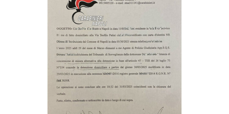 A Napoli 74enne redige notifica con collage vecchi procedimenti