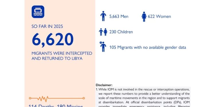 6.620 migranti riportati in Libia dall'inizio dell'anno al 19/4