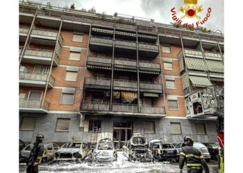 Le fiamme in via Sineo