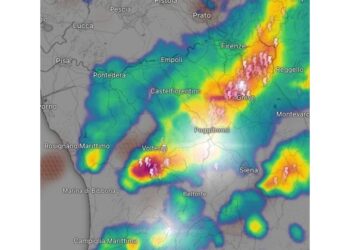 A Pomarance 64 mm pioggia in un'ora. Forti temporali in Toscana