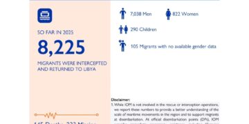 8.225 migranti riportati in Libia dall'inizio dell'anno al 10/5
