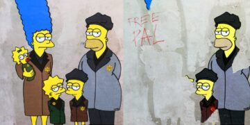 Opera presa di mira realizzata a Milano dall'artista Palombo