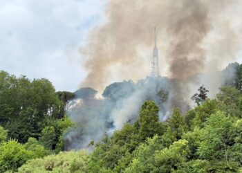 Al lavoro vigili fuoco anche con elicottero