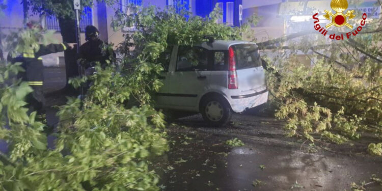 Anche un incendio per fulmine e chicchi grandine enormi
