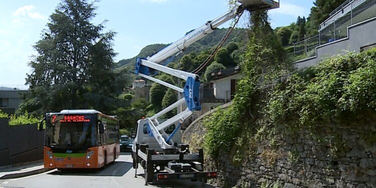 Cantiere in via Bixio a Como