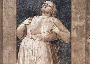 L'ira, affresco di Giotto nella Cappella degli Scrovegni a Padova