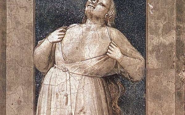 L'ira, affresco di Giotto nella Cappella degli Scrovegni a Padova