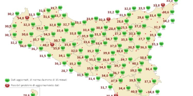 Temperature record in tre province