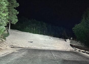 Il distacco la notte scorsa in seguito ad un forte temporale