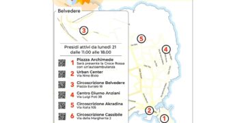 Nel Catanese punti di assistenza in piazza con la Croce rossa