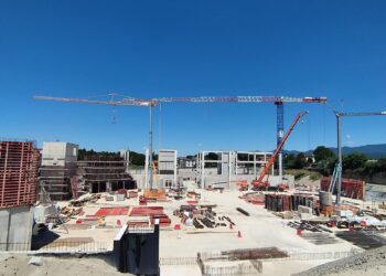 Il cantiere della nuova arena di Cantù