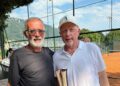 Boris Becker (a destra) con il direttore del Tennis Como Paolo Carobbio