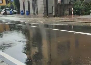 via Borgovico nuova allagata