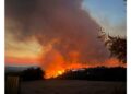 Fuoco spinto dal vento risale colline della Maremma