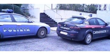 Bloccato carabinieri e polizia