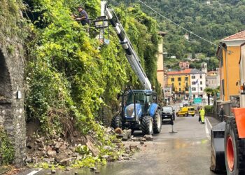 La frana sulla Regina ad Argegno