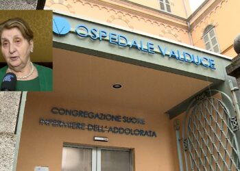 L'ingresso dell'ospedale Valduce di Como e Mariella Enoc