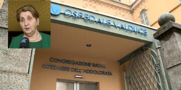 L'ingresso dell'ospedale Valduce di Como e Mariella Enoc