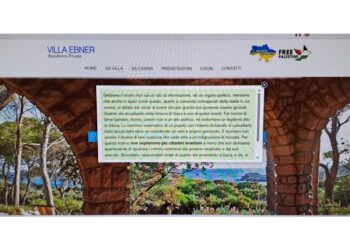 L'avviso sul sito di Villa Ebner