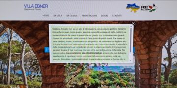 L'avviso sul sito di Villa Ebner