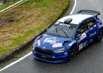 La Skoda Fabia dei comaschi Re e Vozzo