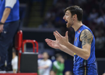 Simone Anzani nella finalissima mondiale 2025 (foto Fipav)