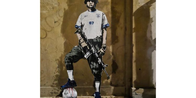 L'opera dell'artista si intitola The Bloody Match