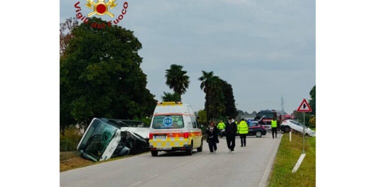 L'incidente stamani a Oderzo