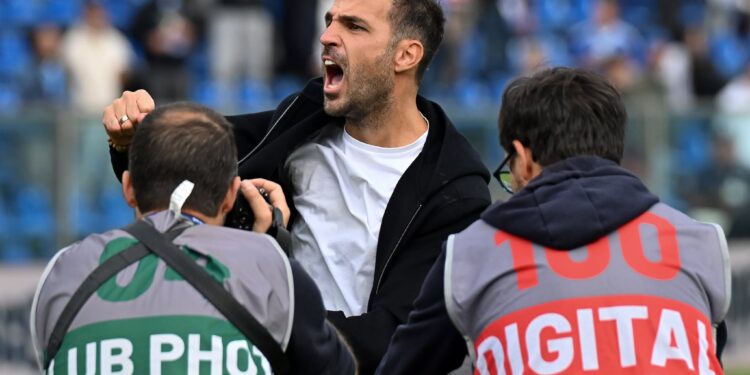 La gioia di Cesc Fabregas dopo il successo contro la Juventus (foto Roberto Colombo)