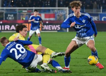 Nico Paz in azione contro la Juventus (foto Roberto Colombo)