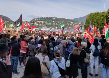manifestazione pro Gaza Como