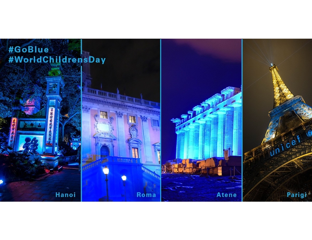 Unicef-Anci, martedì città si dipingono di blu per i più piccoli