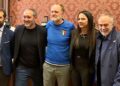 Da sinistra, l'assessore Colombo, Gianluca Zambrotta, Alessandro Rapinese, Federica Cappelletti e Antonio Cabrini