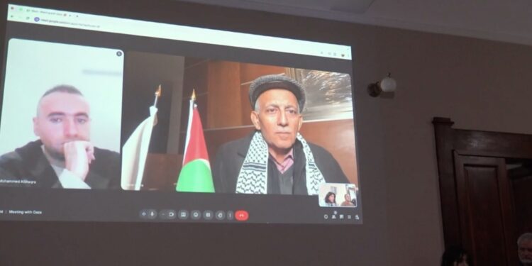 Missiva letta in un incontro al quale si é collegato il sindaco della città palestinese