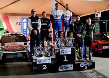 Il podio della gara andata in scena a Castelletto di Branduzzo