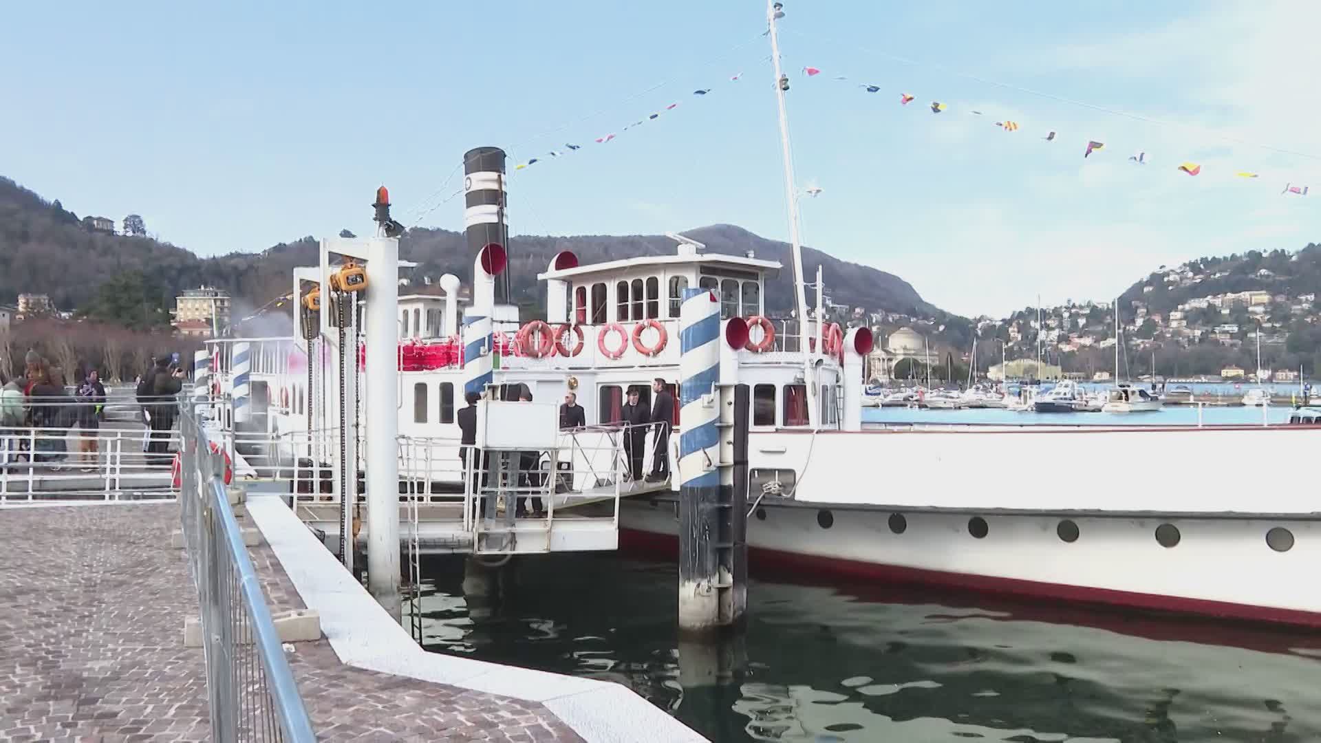 La fiamma olimpica a Como: la motonave Milano e il piroscafo Concordia tedofori d’eccezione