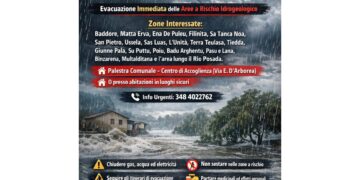 A rischio abitazioni lungo il rio Posada a Torpè
