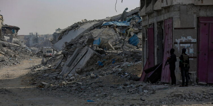 In un cimitero nel nord della Striscia