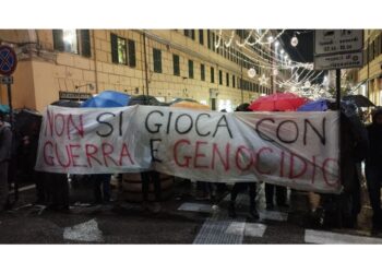 Ad Ancona manifestanti contestano la partecipazione di Israele a Milano Cortina