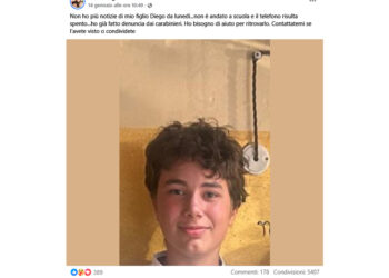 Il quattordicenne sarebbe in buone condizioni