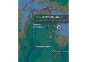 Scossa avvertita alle 21.21
