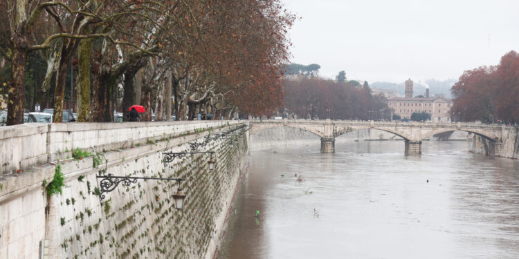 Pioggia battente sulla Capitale