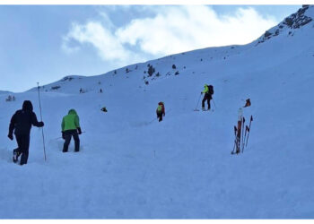 A Chiusaforte (Udine). Sul posto elicotteri