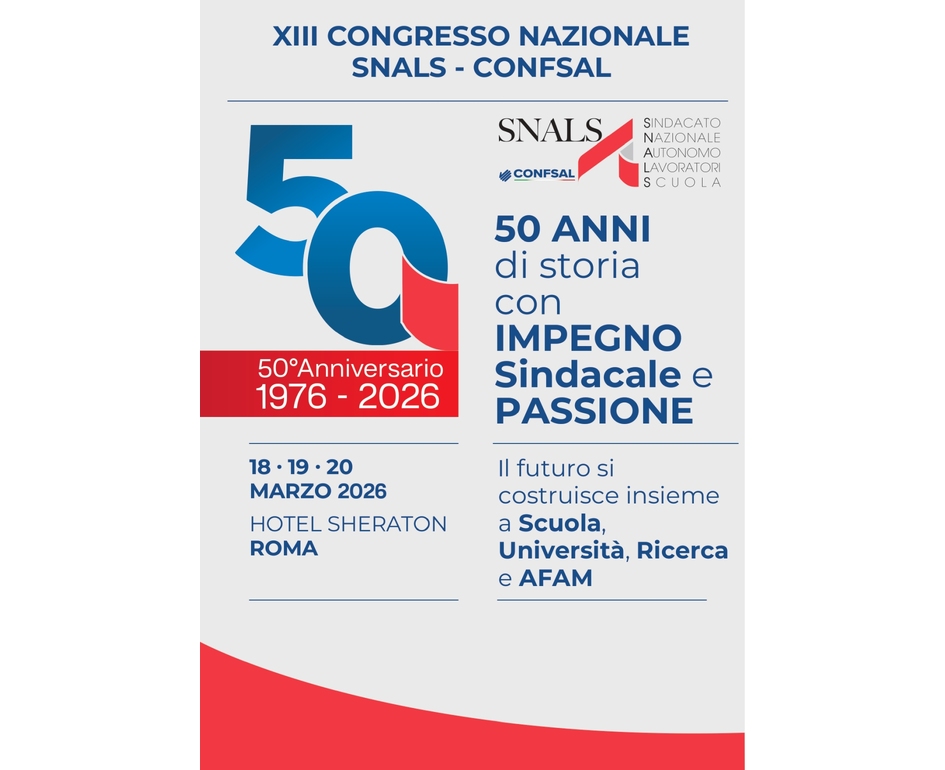 Scuola, lavoro e diritti, Snals-Confsal apre il congresso