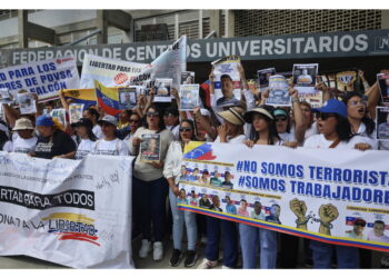 Manifestazione di protesta all'Università Centrale di Caracas