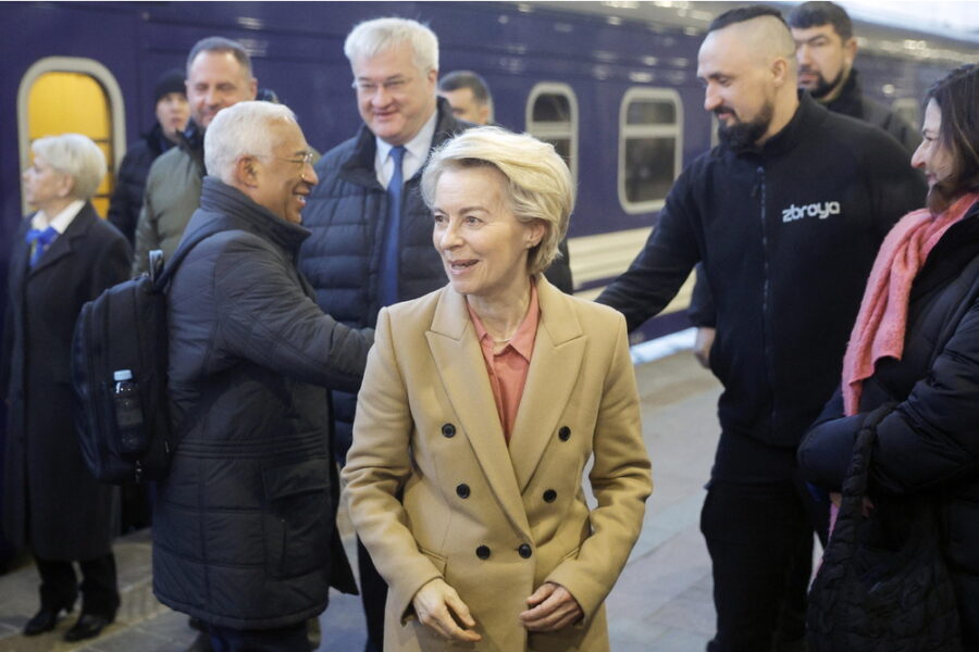 I vertici Ue arrivati nella capitale ucraina per l'anniversario della guerra