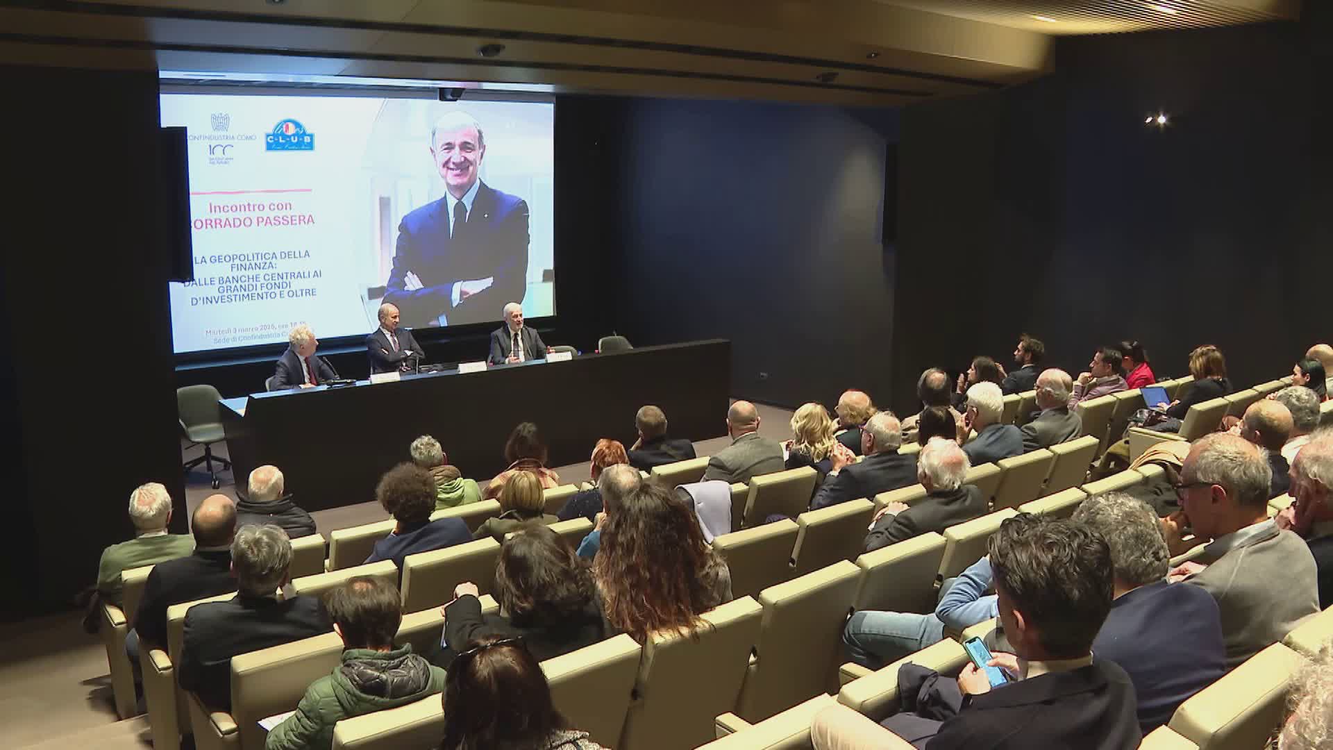 Geopolitica della finanza, il convegno di Confindustria Como. Passera: “Periodo di grande incertezza”