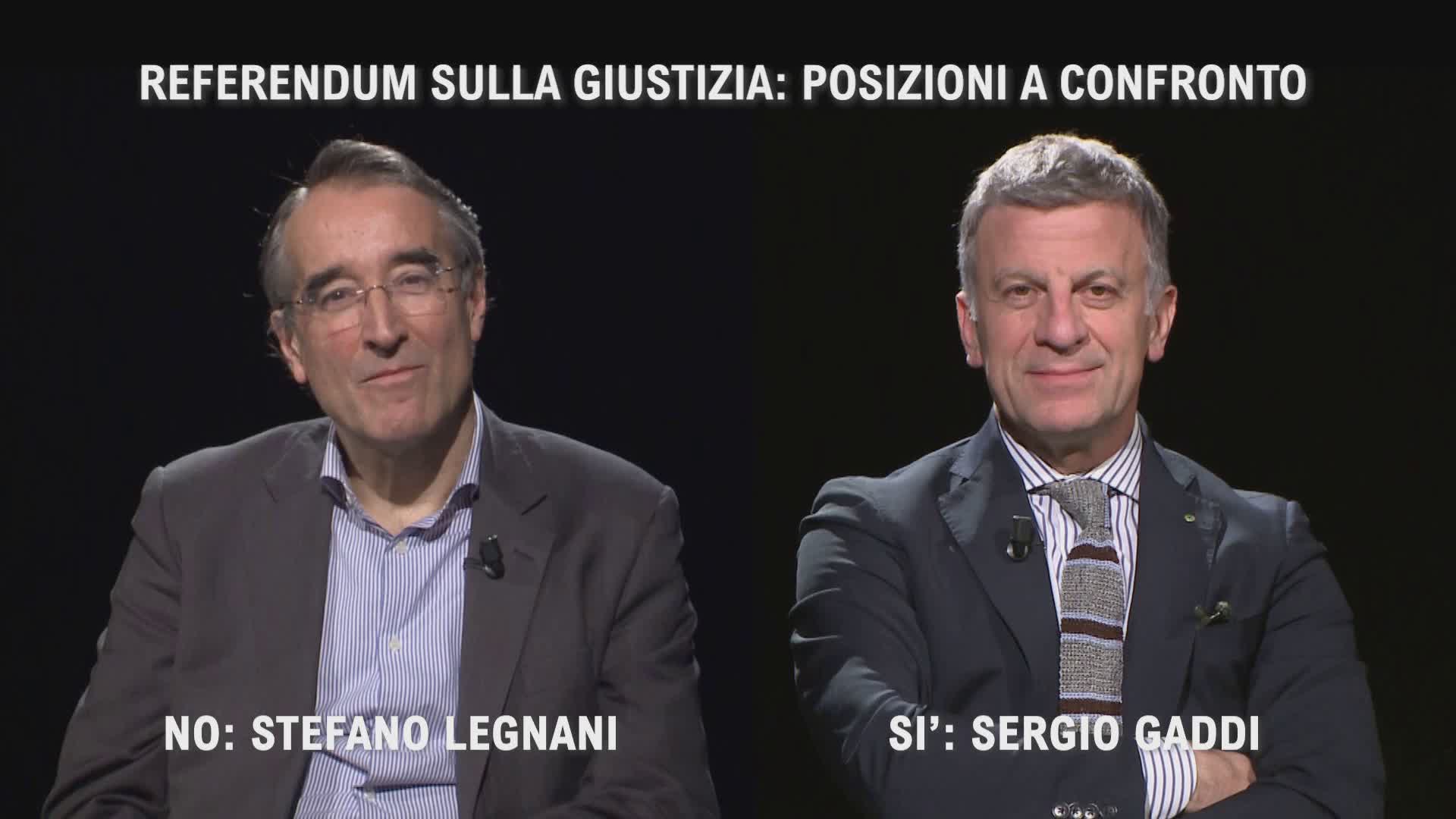 Intervista doppia sulla Giustizia, il confronto tra Gaddi e Legnani sul referendum