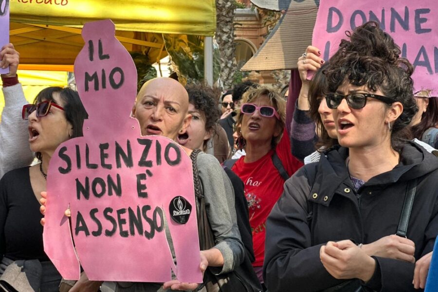 Con 'Non una di meno' in piazza in 1.500 tra uomini