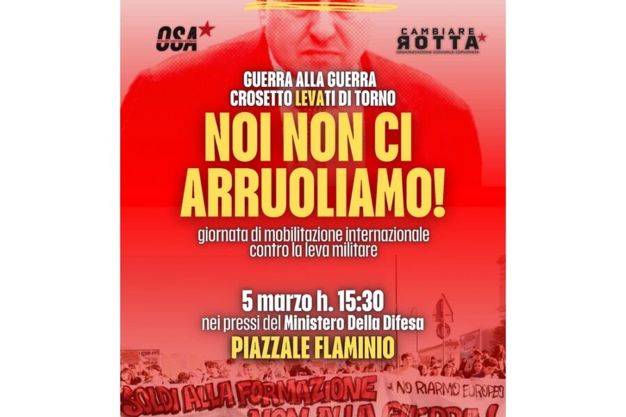 Oggi presidio nei pressi del ministero della Difesa a piazzale Flaminio